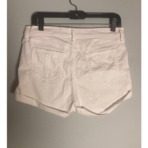 Rag & Bone White Denim Jean Shorts Cuffed Micro Mini Stretch ~ Sz 27 ~ So Summer - Picture 2 of 7